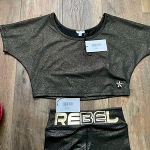 Rebel Brand NWT YM Gold Suede Magic Set